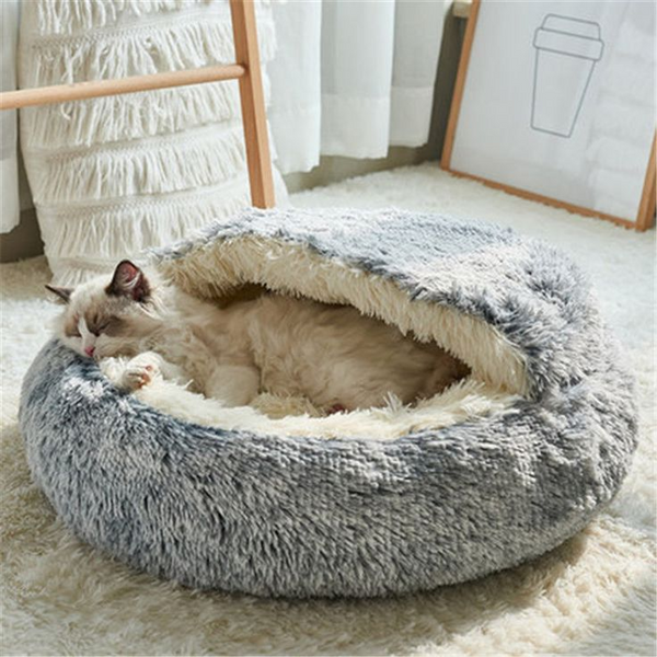 2-In-1 Plush Pet Bed with Blanket