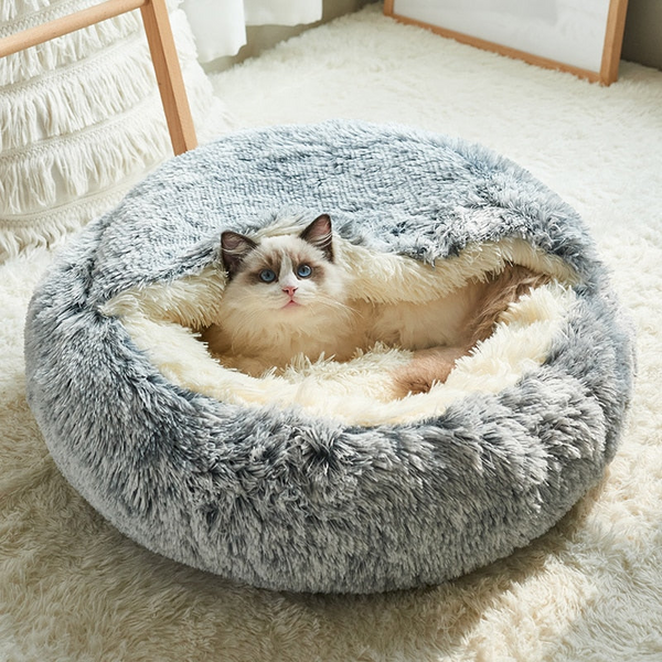 2-In-1 Plush Pet Bed with Blanket