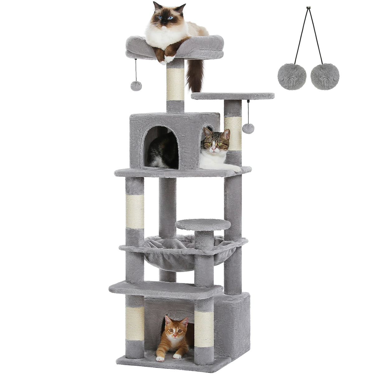 Cat Tree Tower with Modern Spacious Hammocks