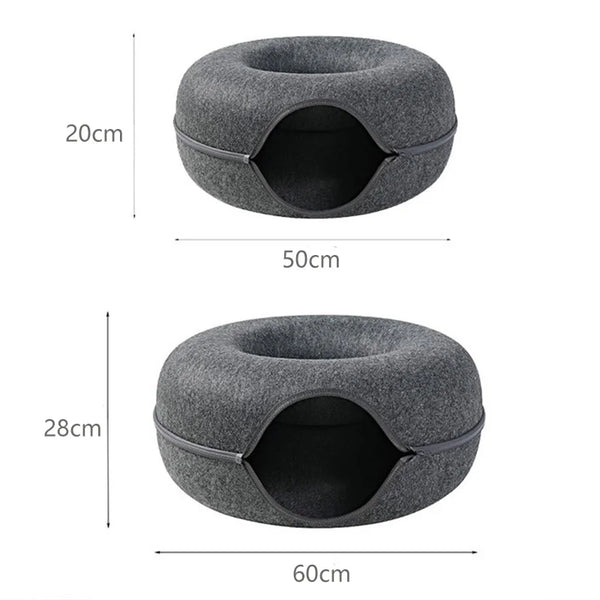 Interactive Tunnel Donut Pet Bed