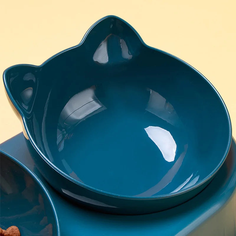 3-In-1 Double Bowl Elevated Cat Feeder