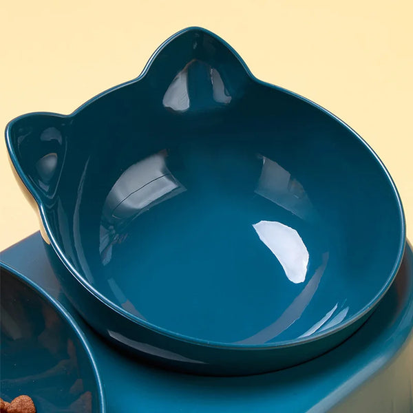 3-In-1 Double Bowl Elevated Cat Feeder