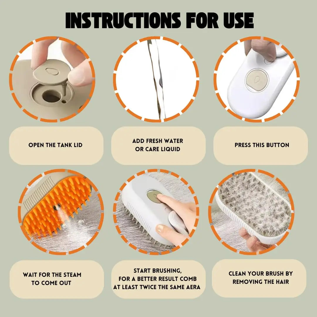 3-In-1 Pet Steaming Brush