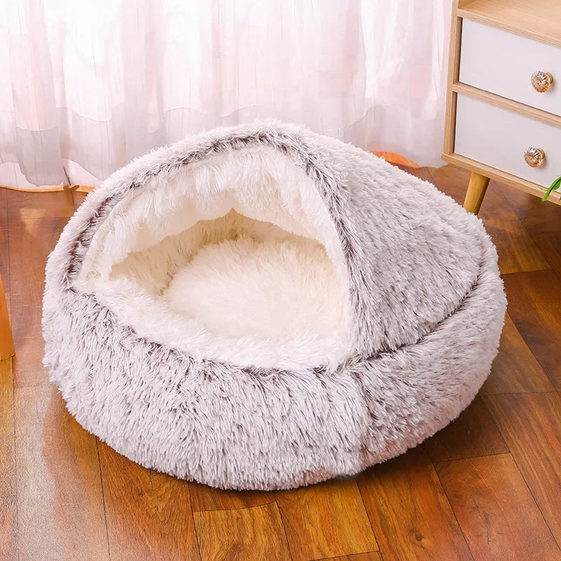 2-In-1 Plush Pet Bed with Blanket