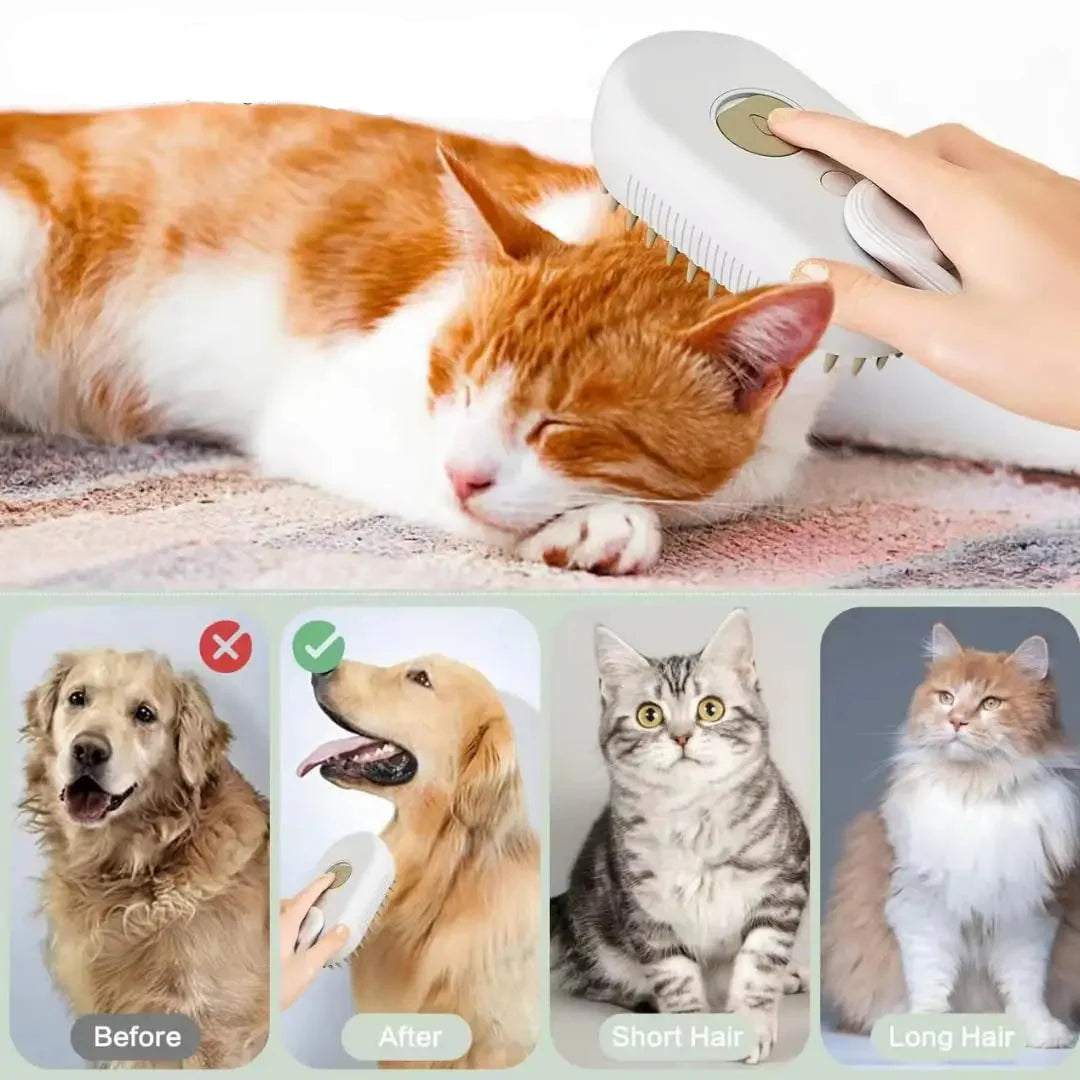 3-In-1 Pet Steaming Brush