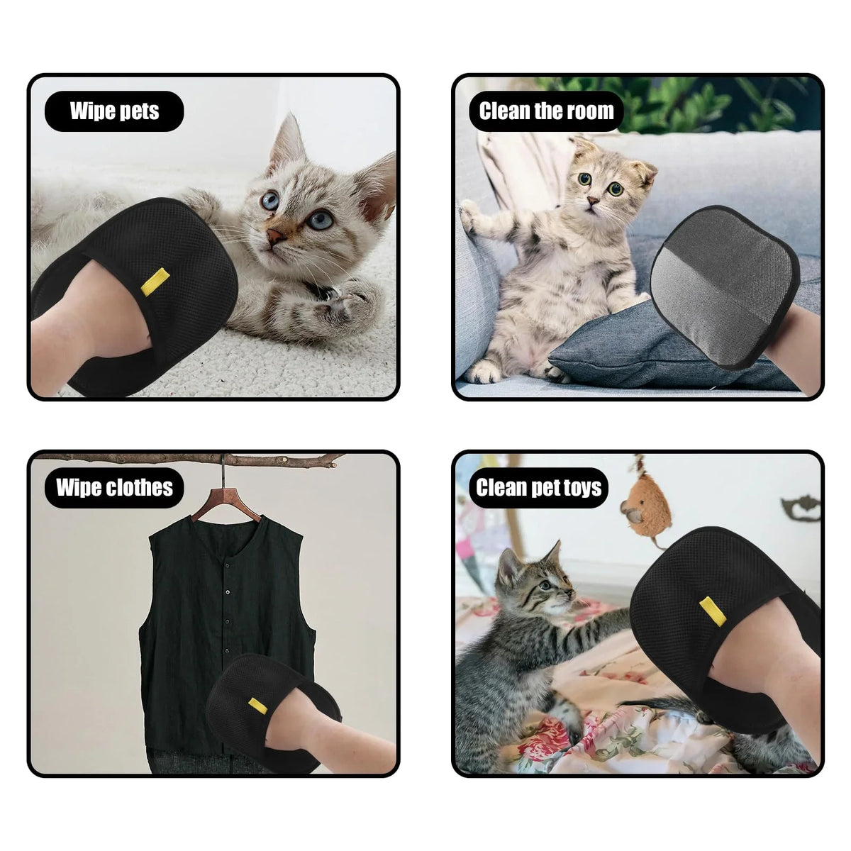 Double-Sided Static Cat Grooming Gloves