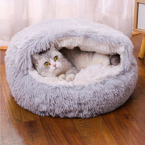 2-In-1 Plush Pet Bed with Blanket