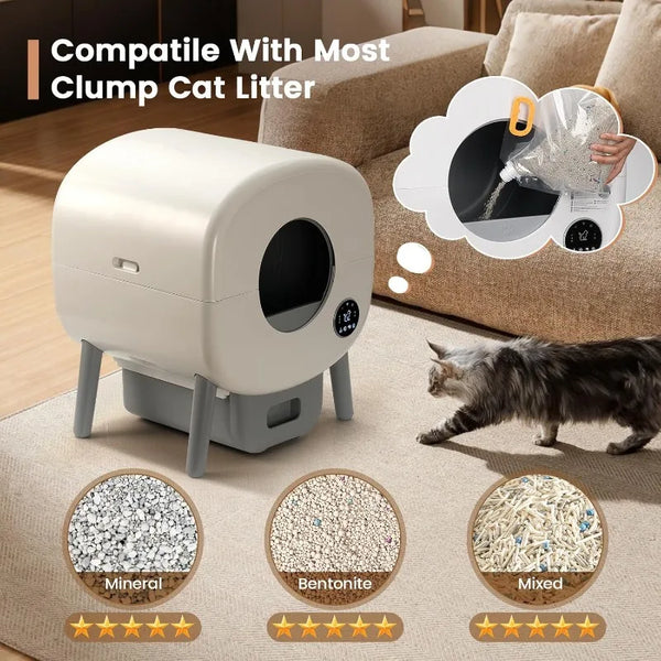 Extra Large Self-Cleaning Cat Litter Box