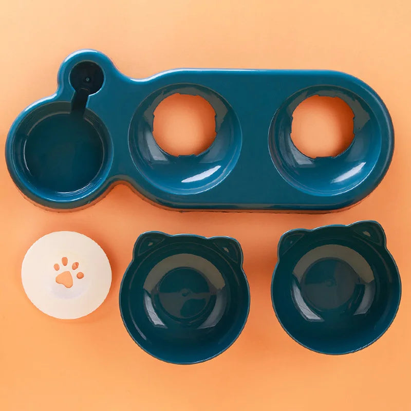 3-In-1 Double Bowl Elevated Cat Feeder