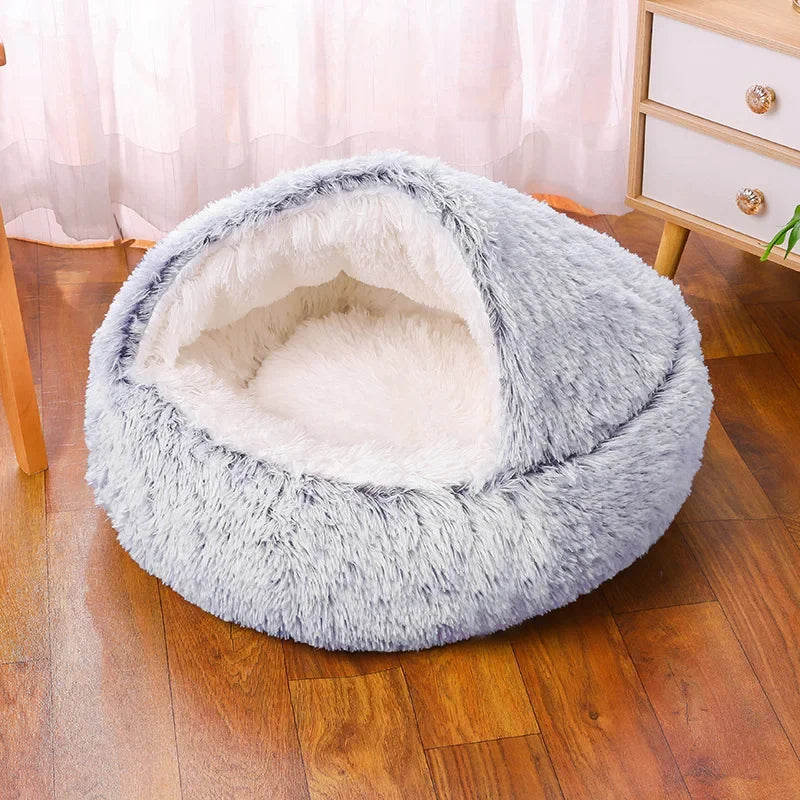 2-In-1 Plush Pet Bed with Blanket