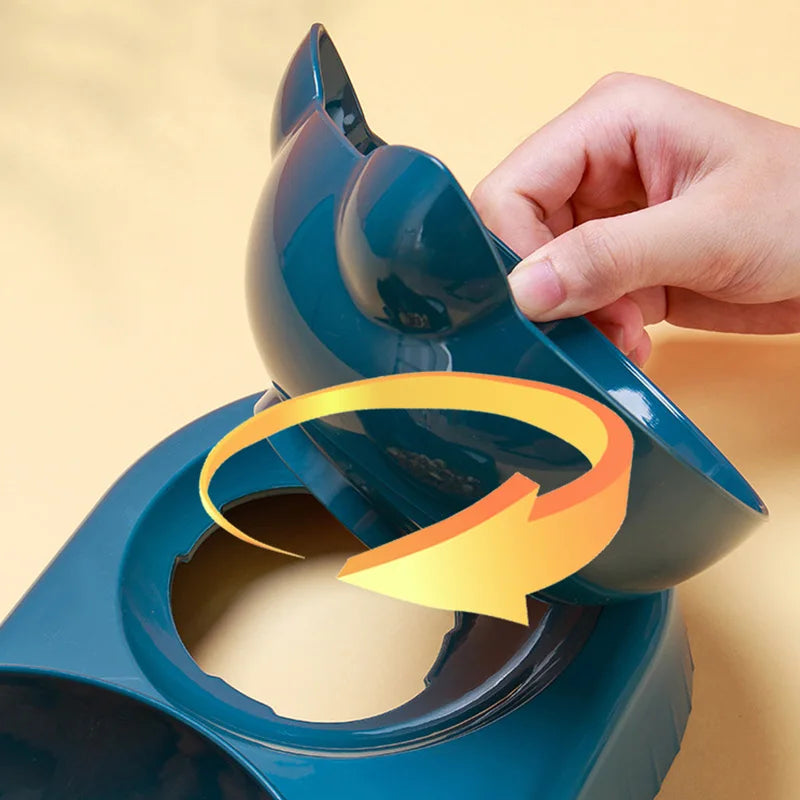 3-In-1 Double Bowl Elevated Cat Feeder