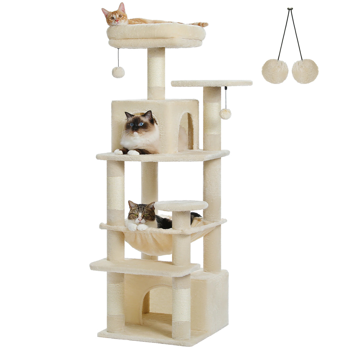 Cat Tree Tower with Modern Spacious Hammocks