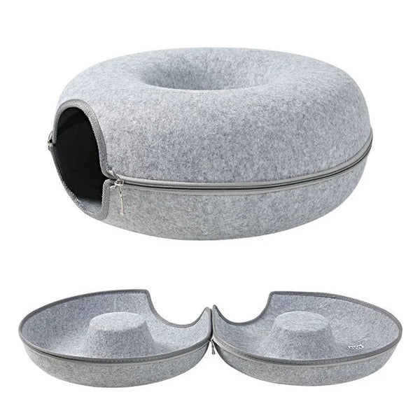 Interactive Tunnel Donut Pet Bed
