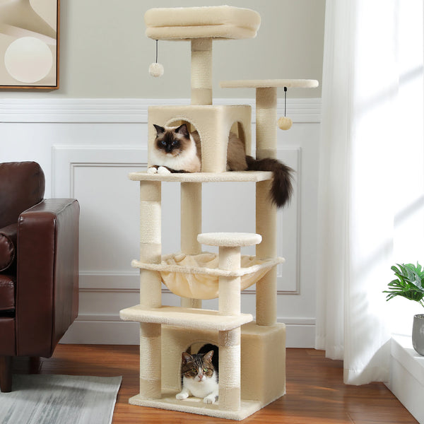 Cat Tree Tower with Modern Spacious Hammocks