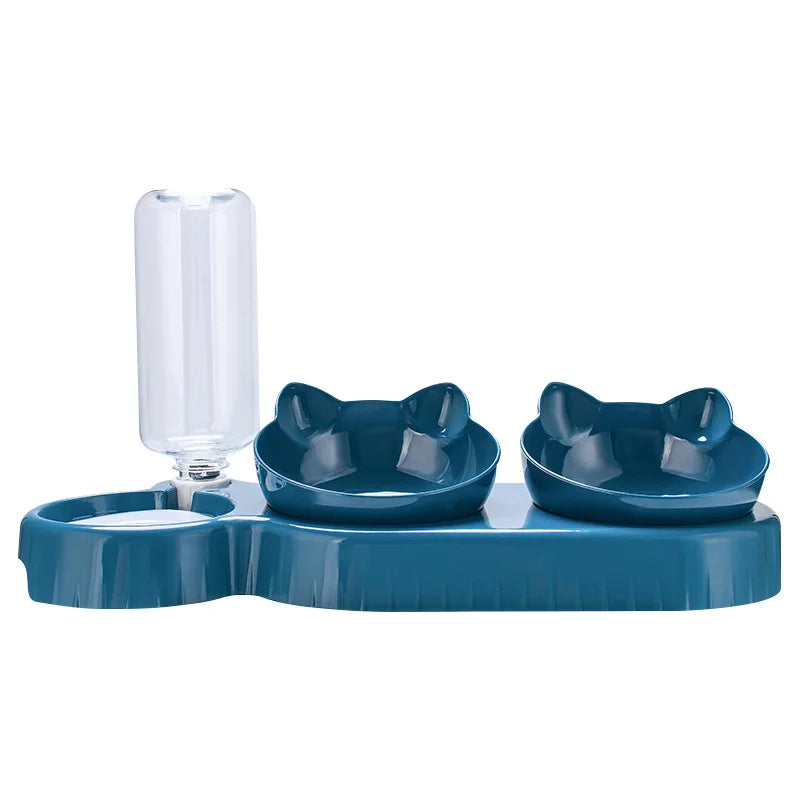 3-In-1 Double Bowl Elevated Cat Feeder