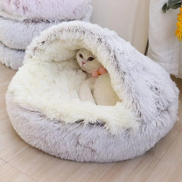 2-In-1 Plush Pet Bed with Blanket