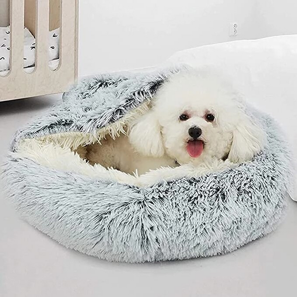 2-In-1 Plush Pet Bed with Blanket