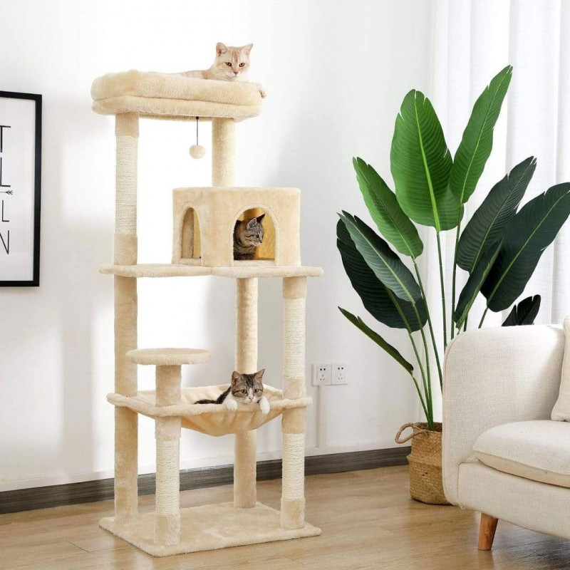 Cat Tree Tower with Modern Spacious Hammocks