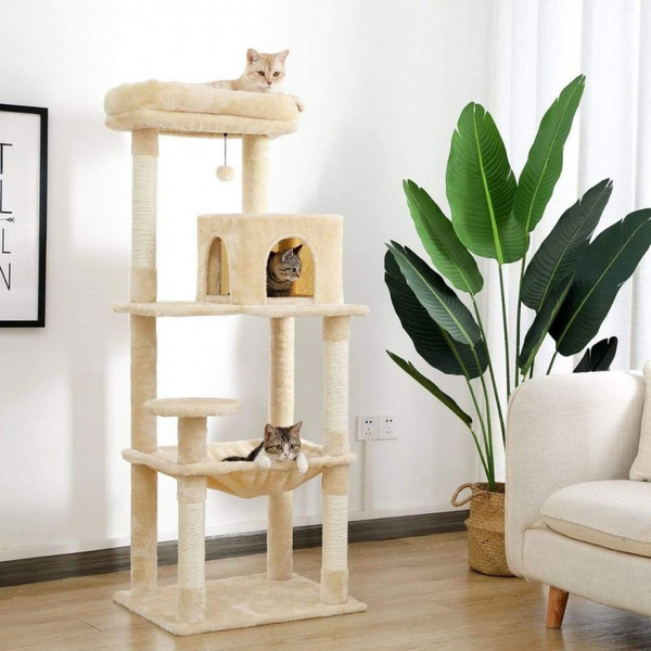 Cat Tree Tower with Modern Spacious Hammocks